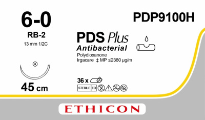 Шовный материал Ethicon PDS Plus 36 шт/уп PDP9100H
