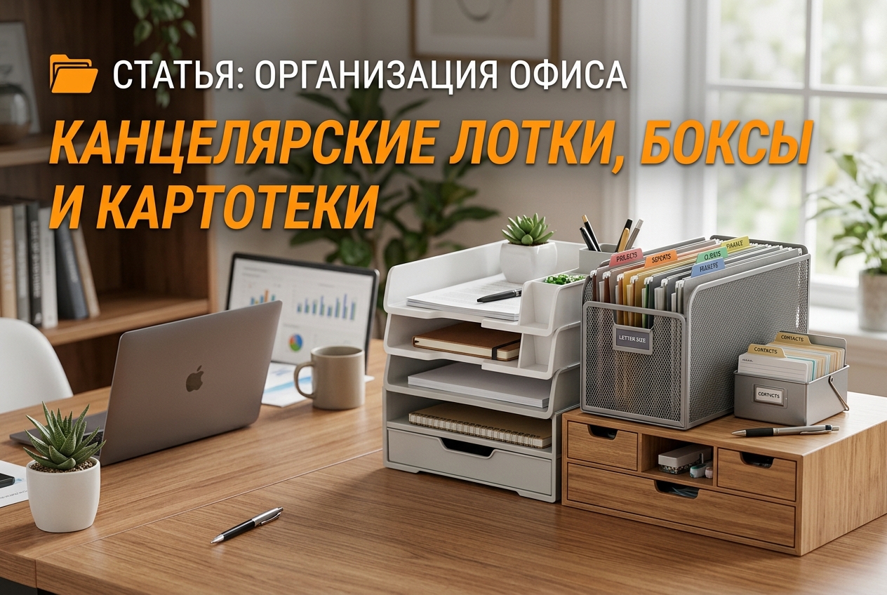 Канцелярские лотки, боксы и картотеки