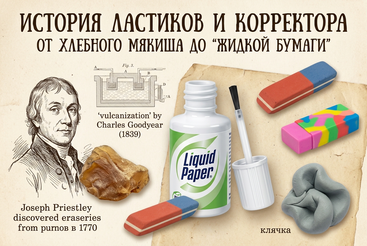 Ластики и корректоры: любопытные факты биографии