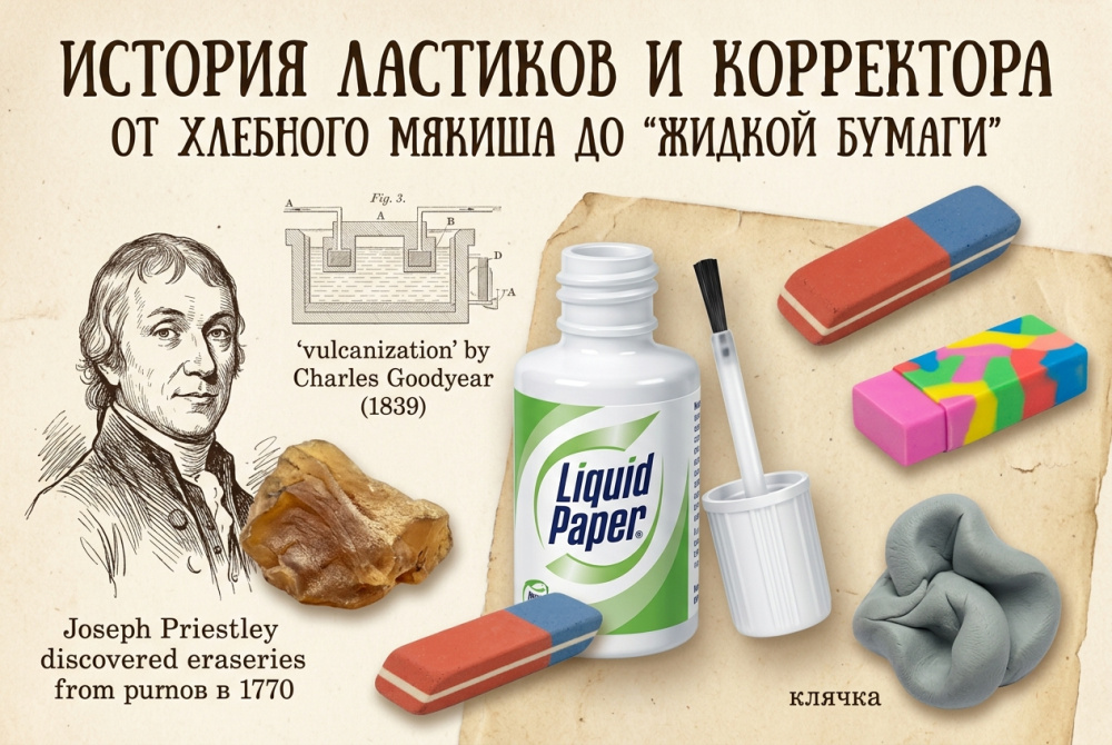 Ластики и корректоры: любопытные факты биографии