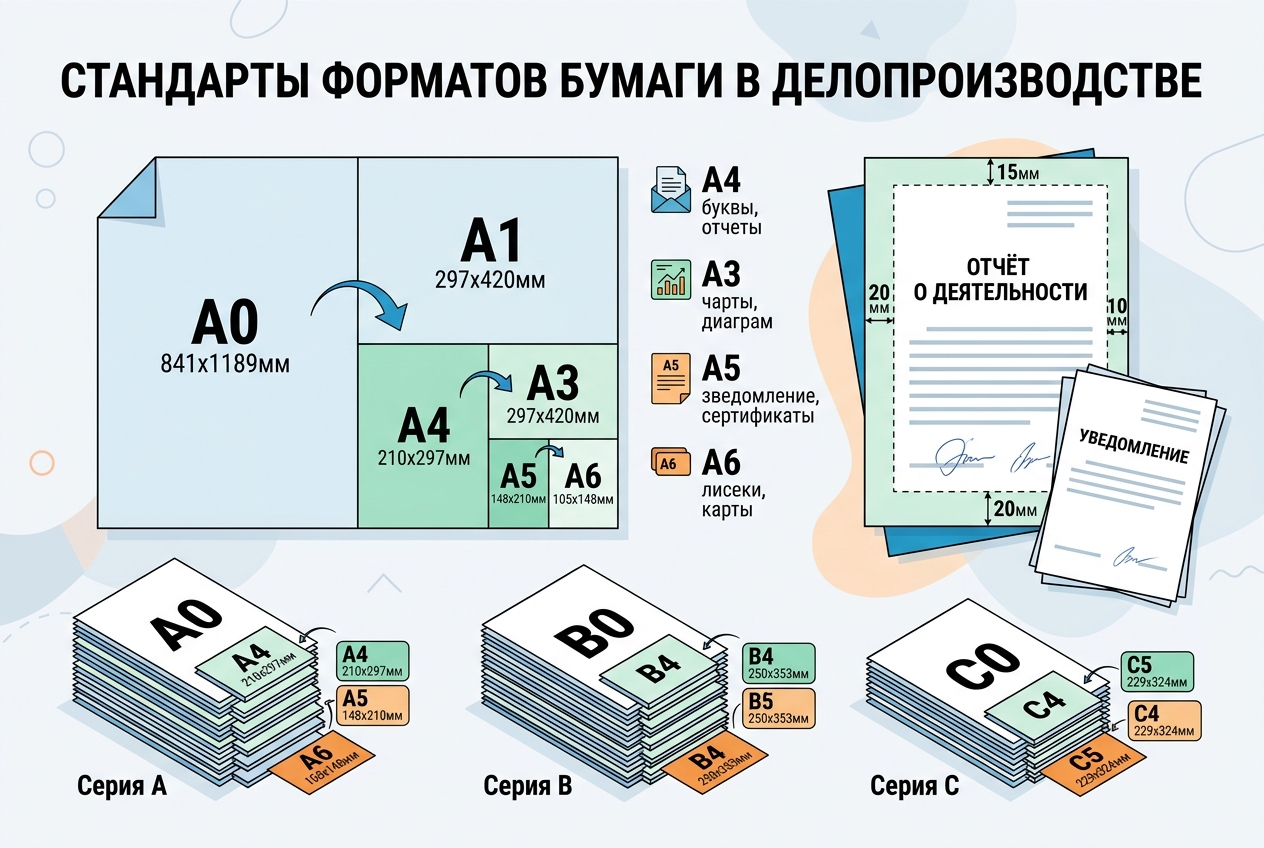 Форматы бумаги в делопроизводстве