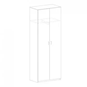 Шкаф SP Бюджет д/одежды 2555 (880,878) дуб ш.св/серый 1810(430/030)