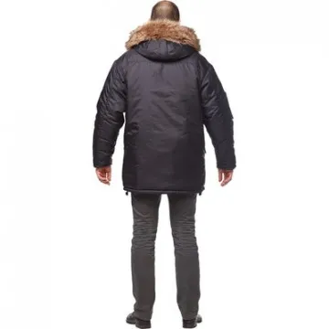 Куртка рабочая зимняя муж Аляска удлиненная черн. (р.48-50)170-176