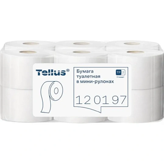 Бумага туалетная д/дисп Торк/Tellus Стандарт Т2 1сл 12рул/уп_120197_Мега