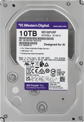 Жесткий диск WD Purple 10TB 3,5 SATA 512MB 7200 rpm(WD102PURP)