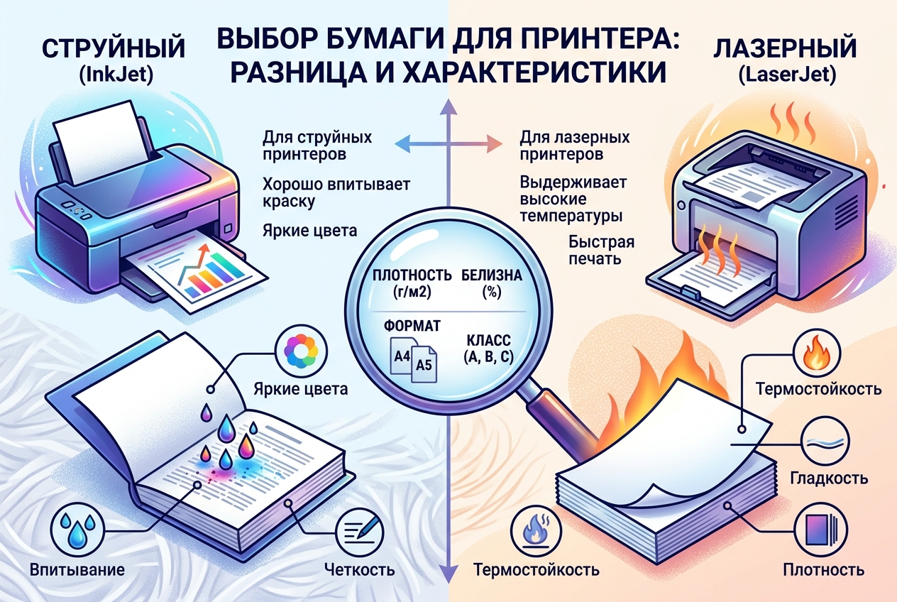 Как правильно выбрать бумагу для принтера