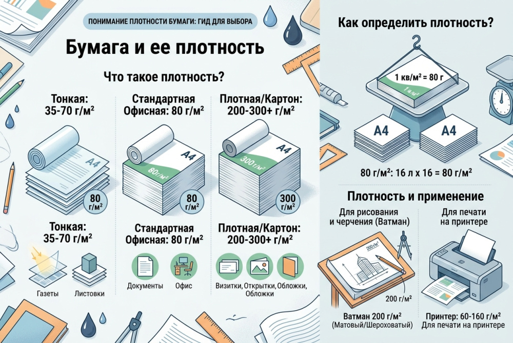 Какая бывает плотность бумаги и как ее измерить