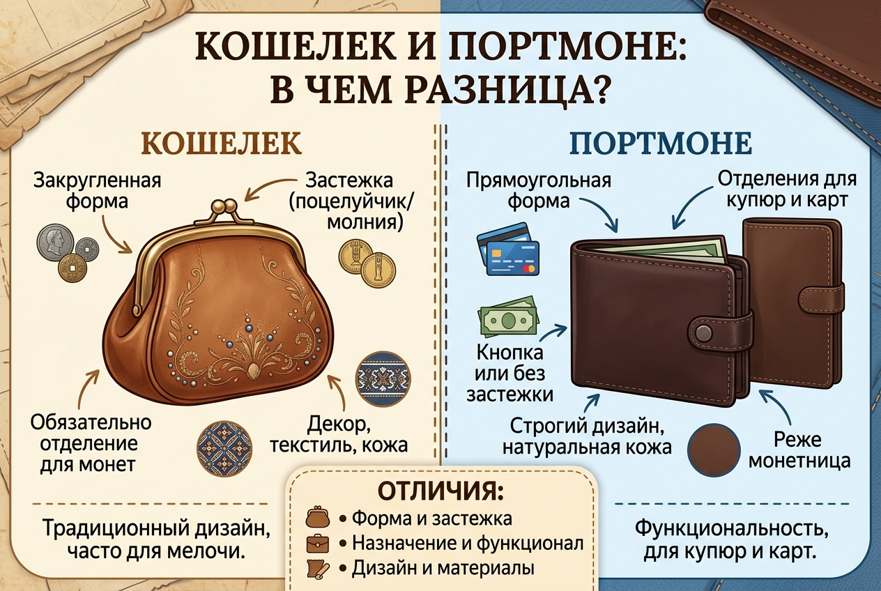 Кошельки и портмоне: в чем разница?