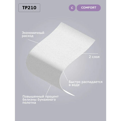 Бумага туалетная VEIRO PROFESSIONAL Comfort, 215 м, (Система T8), КОМПЛЕКТ 6 шт., с центральной вытяжкой, 2-слойная, TP210