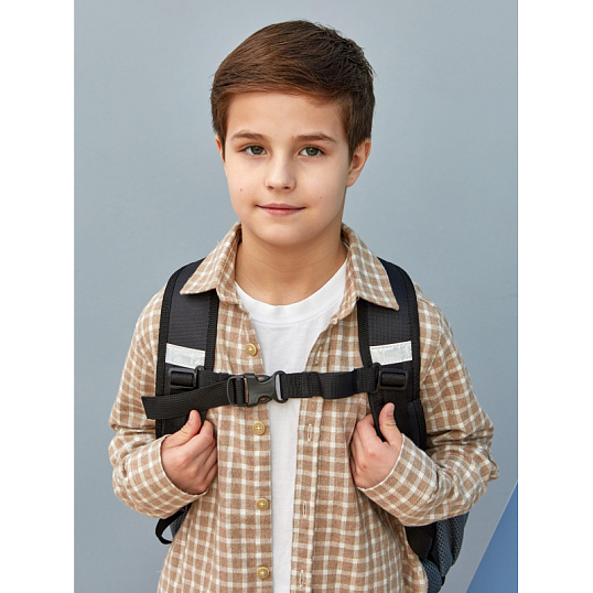 Ранец Комус Класс Stright Игра, черный, 2 отд, эргоном спинка