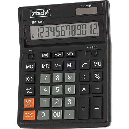 Калькулятор настольный Attache  SDC-444S 12-разрядный черный 158x206x33 мм