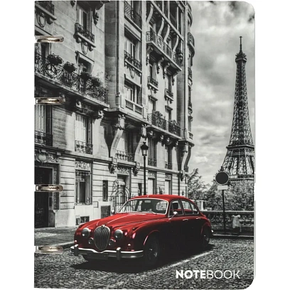 Тетрадь со сменным блоком №1School, А5,120л,клет,кольца Авто