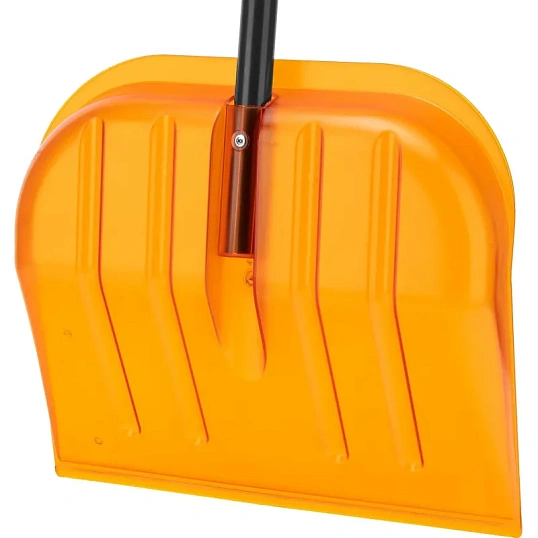 Лопата для уборки снега поликарбонат,465х410х1390мм,стал черен,усил Сибртех