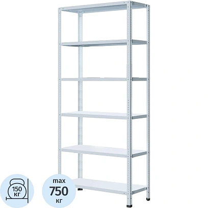 Стеллаж металлический P_МС-256 с 6-ю полками 1000x500x2200