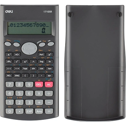 Калькулятор научный Deli E1710SR,240фун,2стр.дисп,10+2разр,162х84,темн.сер