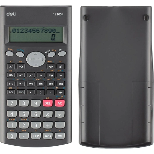 Калькулятор научный Deli E1710SR,240фун,2стр.дисп,10+2разр,162х84,темн.сер