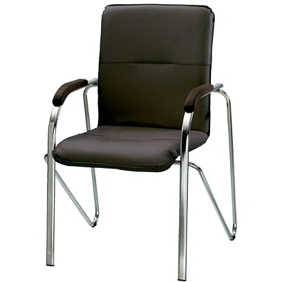 Конференц-кресло UA_EChair SAMBA Chrome к/з черный/к/з (V-4)