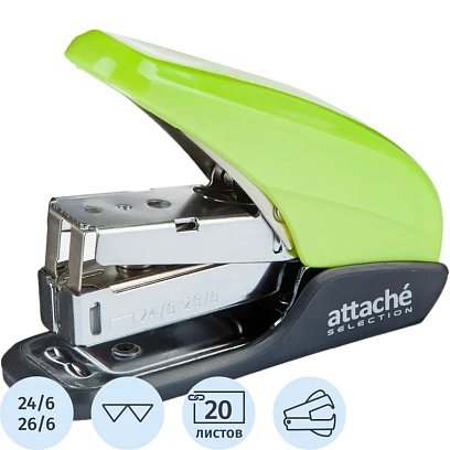 Степлер Attache Selechion (№24/6,26/6) до 20лис,энергосбер,антистеп,салатов