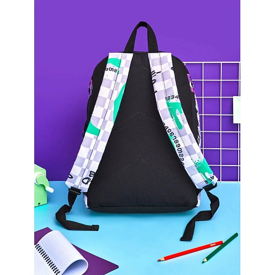 Рюкзак школьный Комус Класс Shape, Граффити, Серый, 1 отд