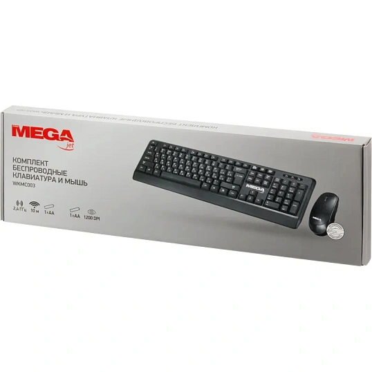 Набор клавиатура+мышь ProMega jet WKMC003 USB WLS RT/1+1 АА/dpi1200/3кн/чер