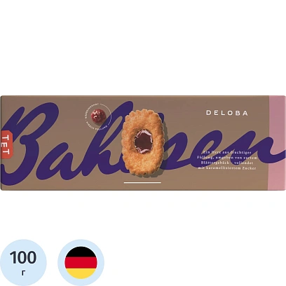 Печенье Banlsen Делоба cлоеное с желе красной смородины и вишни, 100г