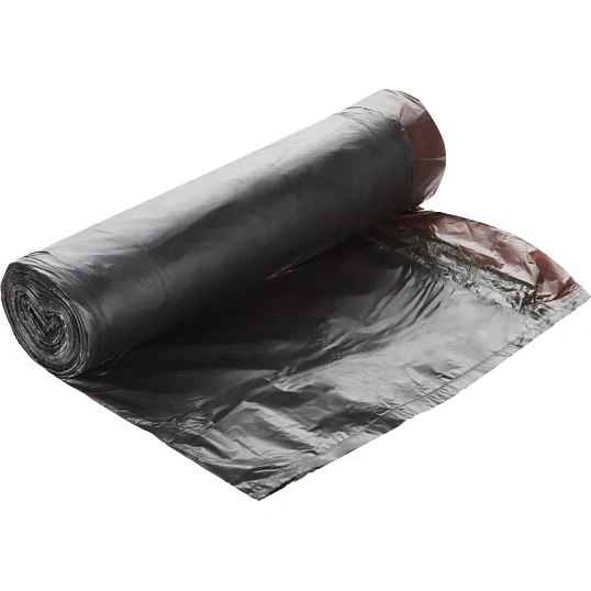 Мешки для мусора ПНД 60л 12мкм 20шт/рул черные 58x68см Luscan с завязками