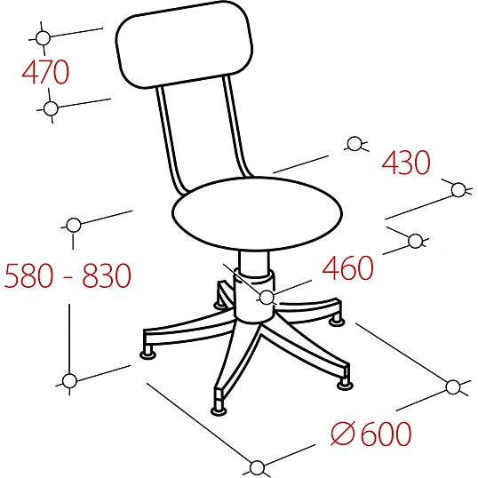 Кресло кассира UN_Regal gtsN3 Ring Base высокая база / ткань серая c38.x