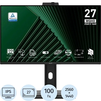 Монитор MSI 27 PRO MP275QPDG Black,IPS,2560x1440,100Hz,HDMI,DP,USB-C