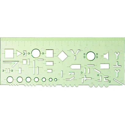 Линейка радиотехническая 18см Attache  прозрачная зеленая