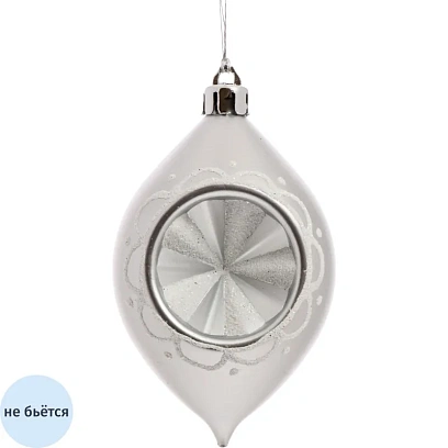 Игрушка НГ подвесная Капля в серебре из полистирола / 5,3x6x10см,.89159