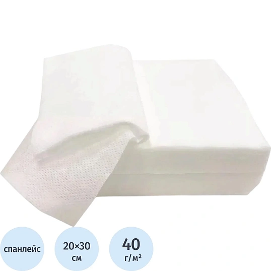 Салфетка однораз. спанлейс, 20х30, белый, 100 шт/уп Т
