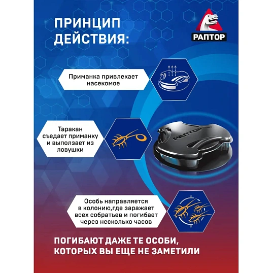 Средство от насекомых РАПТОР Ловушка от тараканов 6 шт