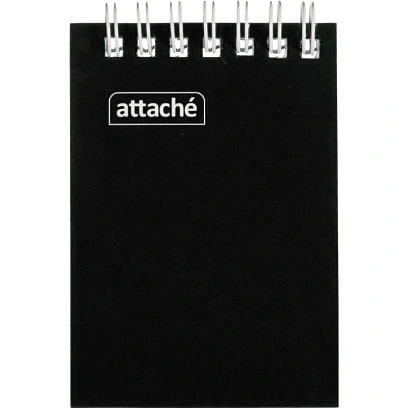 Блокнот на спирали А7 60л. ATTACHE, черный, блок 60г, обложка 215г