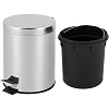 Ведро мусорное с педалью 5 л нерж.сталь, металл с педалью, внутр.контейнер
