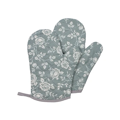 Набор кух. (рукавица стег.18х28см -2шт), рогожка, 160г/м2, Рандеву серый