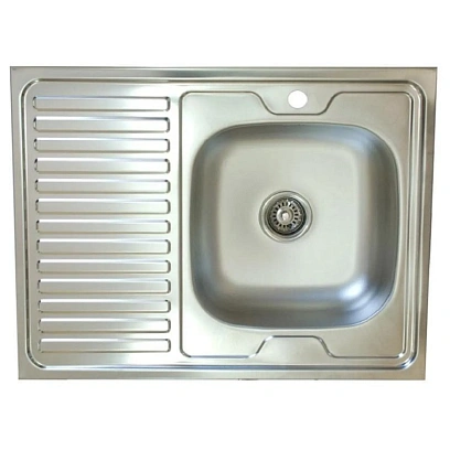 Мойка КМ_Модульная накладная нерж.сталь 800x600 с сифоном