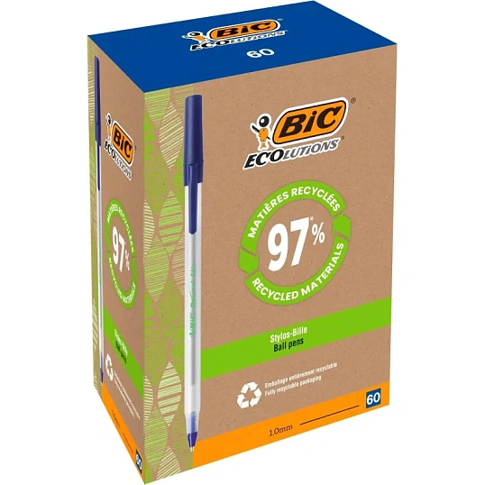 Ручка шариковая неавтомат. BIC Round Stic ECO тл 0,32мм синяя 8932403
