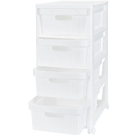 Комод BP_на колесах Velvet, 4 ящика,300х385х690 ММ (Белый)