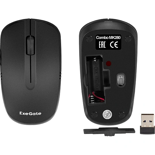 Набор клавиатура+мышь ExeGate Prof.St.Combo MK280(EX296104RUS)чер.Color Box