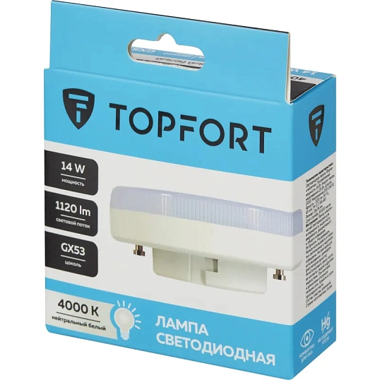 Лампа светодиодная Topfort GX53 14W 4000K