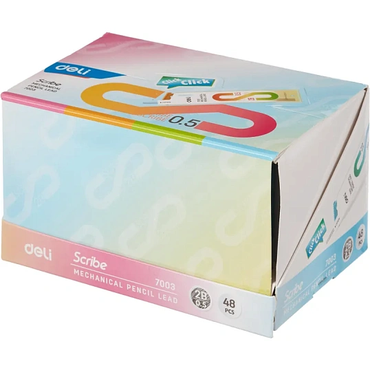 Стержень микрографический Deli, 0,5 мм 2B, упаковка в ассортименте, 20 шт