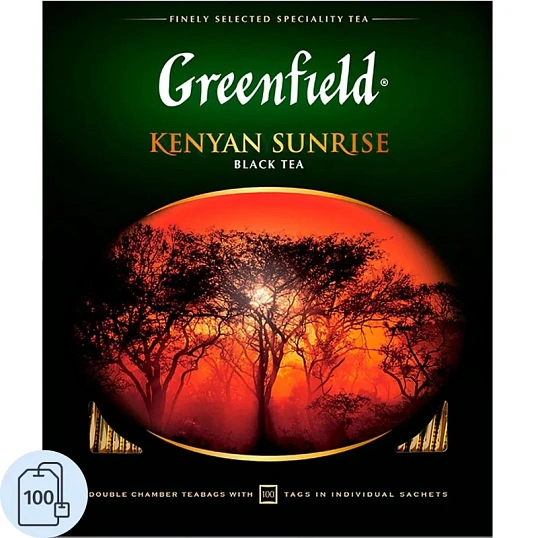 Чай Greenfield Kenyan Sunrise черн.фольгир. 100 пак/уп 0600-09
