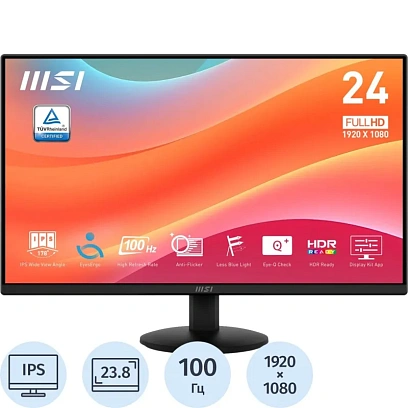 Монитор MSI 23,8 PRO MP242L Black IPS, 1920x1080 100Hz, HDMI, DP, Tilt