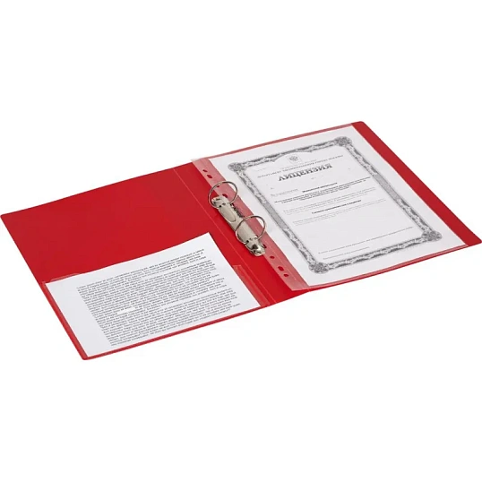 Папка на 2-х кольцах пласт. 35/42мм А4 ATTACHE F502/07 красная