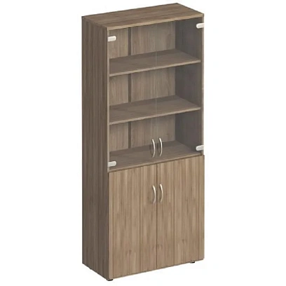 Шкаф ST_Комфорт   для документов со стеклом дуб шамони темный К.379 ШТ