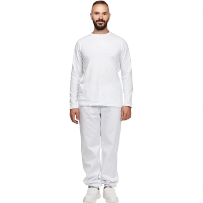 Футболка (160 г.) с длинным рукавом бел.(XXXL)