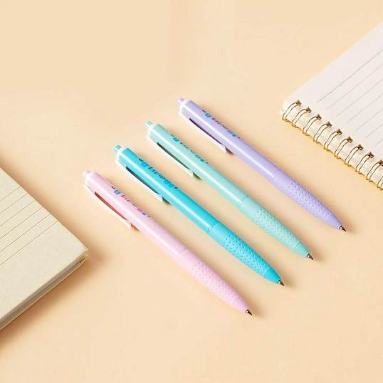 Ручка шариковая автомат. Deli Every, EQ44-BL,син,пул нак.0,7мм,асс