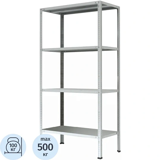 Стеллаж металлический P_МС-1834 с 4-мя полками 1000х300х1800