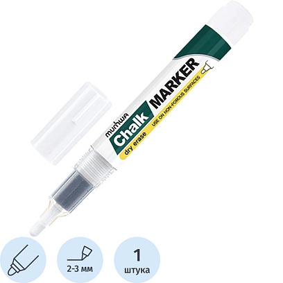 Маркер меловой MunHwa, CM-05, белый, 3мм