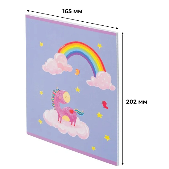 Тетрадь общая А5 48л Волш Единорог гол ,клет,скреп., ВД-лак